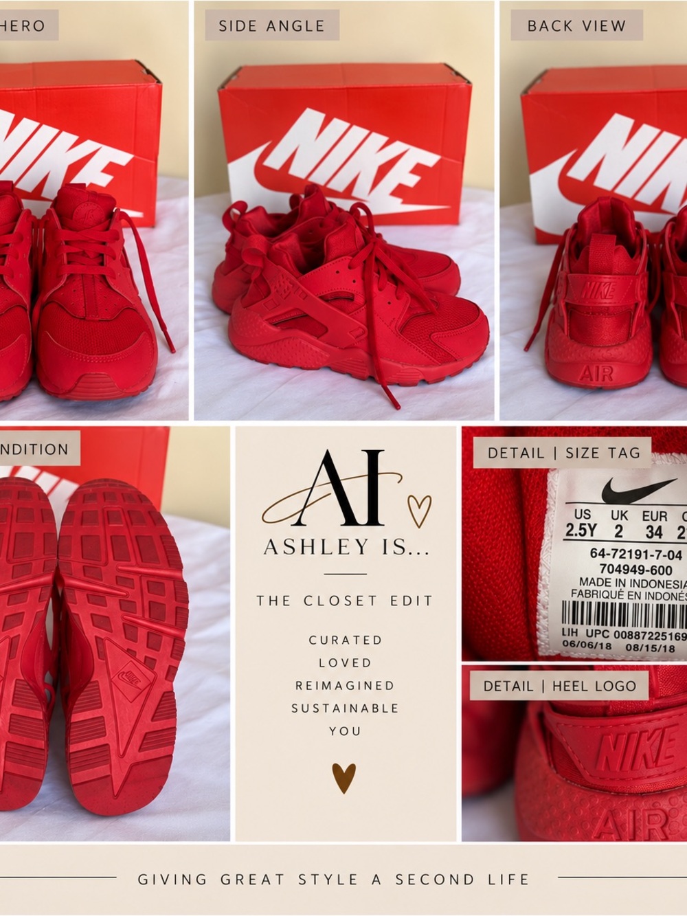 Nike Kids Red All-Over Huarache-Style Sneakers